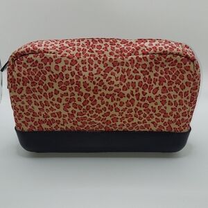 Bottega Veneta Leopard Print Cosmetic Case w/ Black Trim